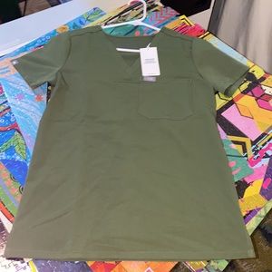 FIGS One-Pocket Canvas Scrub Top